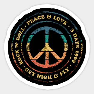 Peace Love & Rock n Roll 60s 70s Vintage Sticker